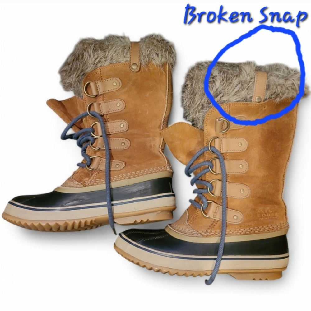 Women's Sorel Joan Of Arc Suede & Leather Winter Boots With Fur Trim 6.5 - Picture 15 of 16